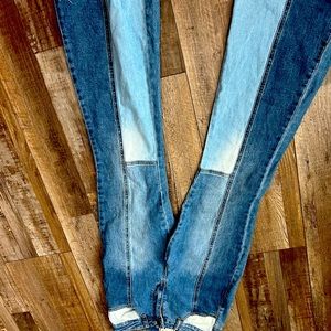 Color block flare jeans! Trendy, Harper’s heratage